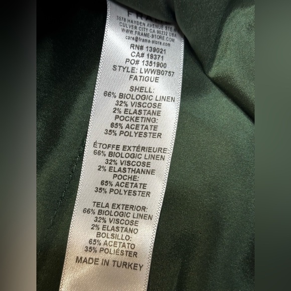 FRAME Linen Blend Shorts SZ 12 - Picture 6 of 6